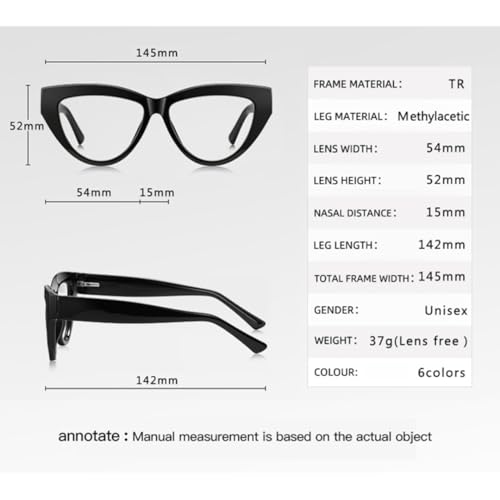 Lunettes œil de chat femme acétate TR90 légères sans pression nez - 2