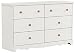 South Shore Lily Rose 6-Drawer Double Dresser, White Wash