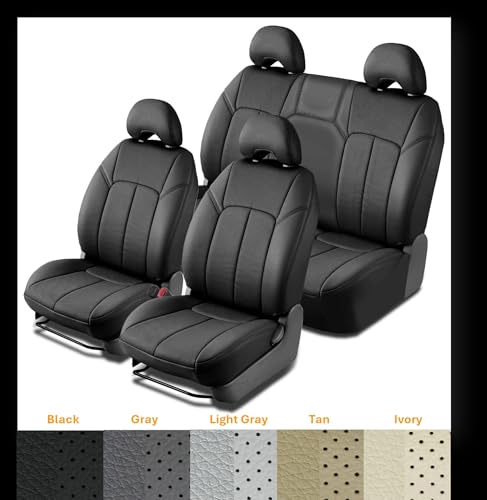Image of Clazzio 2007-2013 GMC Sierra 1500 Extend Cab Front Without Under seat Storage Rear Bench seat Leather Seat Cover