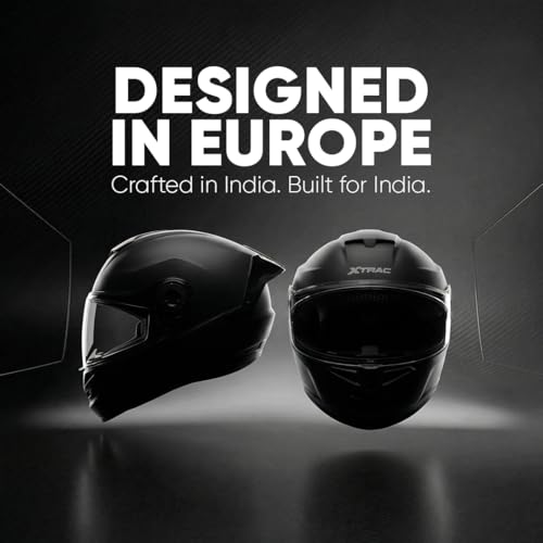 Image of Xtrac Arc Full Face Helmet - ISI Certified Bike Helmet for Men & Women | High-Impact ABS Shell | Clear Scratch-Resistant Visor | Comfortable Inner Padding | Secure Chin Strap for Safe Riding