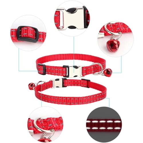 Collar reflectante XS para perro y gato con campana y hebilla miniatura 4