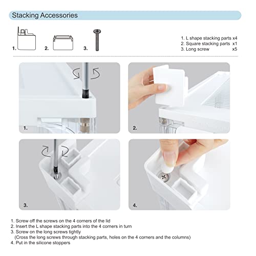 Image of Niteangel Stacker Hamster Cage Accessories - Stacker Cage Wheels or Stacking Holders or Replacement Glass Board for Hamster Gerbil Mice Degu Or Other Small-Sized Pet