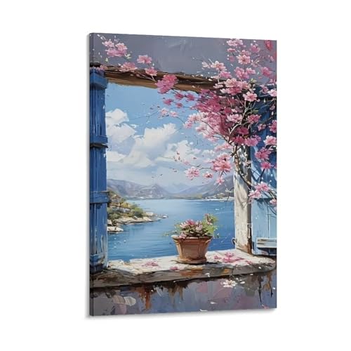 Murale décoration peinture sur toile DHBANEIOK pour agrandir une petite pièce