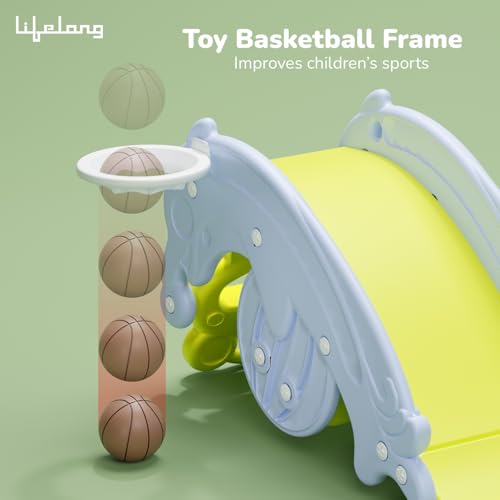 Image of Lifelong 3-in-1 Slide, Rocker & Basketball for Kids (18 Months - 4 Years) | Durable & Safe Playset for Toddlers | Smooth Slider for Indoor Use | Easy Assembly & Perfect for Active Play (LLCCRS01)