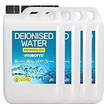 HYDROFYX 20L (4 x 5L) Deionised Water – Demineralised, Low Conductivity – Fast Dispatch – For Irons, Steam Cleaners, Car Batteries, Radiators & Cleaning