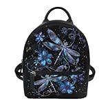 Showudesigns Mini mochila para mulheres, meninas, viagens, compras, Flor de libélula 2, One_Size, Mochilas de viagem