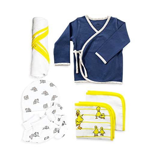 Image of TinyLane - Curated for you! New Born Baby Shower Gifts, 0-6+ Months, Pack of 9, Multi Color, Skin Friendly, New Born Essentials Products (Car Design)
