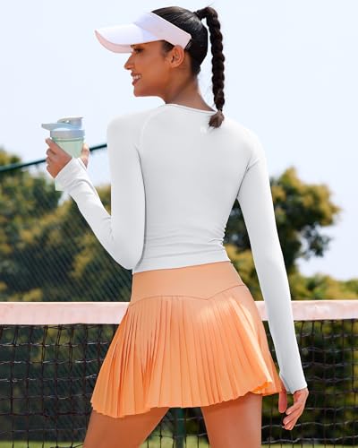 RUNNING GIRL Long Sleeve Workout Tops for Women Soft Crew Neck Basic Tight Cropped Top Casual Seamless Shirt2