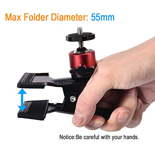 Utebit UTEBIT_BALLHEAD_CLAMP_2SET_USA Tripod Camera Clip Clamp With 360 Degree Swivel Mini Ball Head 2 Pack Clip Camera Mount Photography Accessories Clamp 1/4'' Screw Black Spring Clamp thumb #2