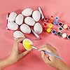 Max Fun 50 Pcs White Blank Easter Eggs Ornaments Bulk Decoration for Craft Hanging Plastic Artificial Eggs with Rope DIY Painting Decorating Basket Fillers Gift Easter Party Favors #2