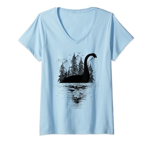 Mostro di Loch Ness | Giovani Bambini | Criptozoologia | Nessie Maglietta con Collo a V
