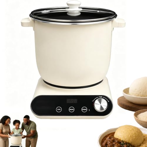 Máquina para hacer alimentos para tragar automática de 7 litros con pantalla táctil LED, máquina para hacer fufu antiadherente, mazo de ñame, fácil de limpiar, para comida africana, banku, ugali amala