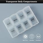 Serfeymi Organisateur hebdomadaire de pilules de voyage 3 Pack Pill Case pour l'organisateur de la médecine de la chasse 7 Day Pill Box, Daily Pill Container Pill Dispenser Porte-pilule en plastique pour médicaments, vitamine, supplément