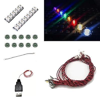 10 PCS Colorful LED Light Kit for Lego Building Blocks - USB Powered DIY LED Lighting Accessories Compatible with Lego Brick Models (Green)