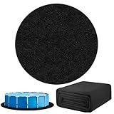 YOFHPT Pool Unterlage Outdoor, 460cm Poolunterlage Rund, Poolmatten Schutzboden, Faltbarer Wasserabsorbierende Po-ol Matten Untergrund, Bodenschutzmatte Poo-l(Schwarz)