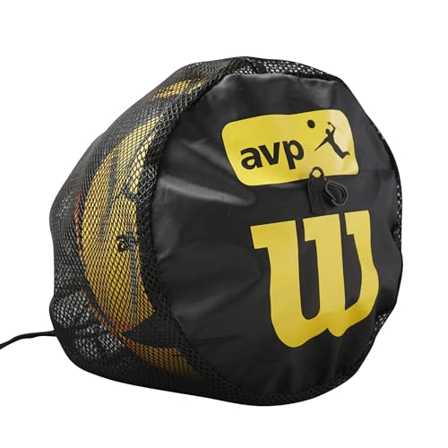 Wilson Balltasche Volleyball AVP, Ballnetz für 1 Volleyball, Mit 2 Clips für stabilen und sicheren Halt, Atmungsaktives Mesh-Design