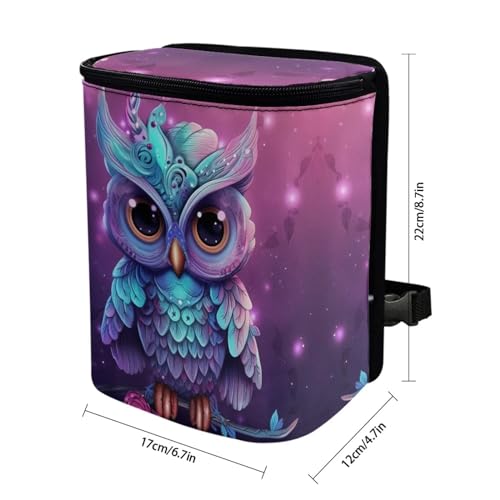 Image of DISNIMO Cartoon Owl Car Trash Can Easy-to-Install Car Accessory Interior, Leak-Proof Car Garbage Can Bin Organizer Storage Bag for The Back Seat of Any Cars, Sedans, SUVs & Trucks