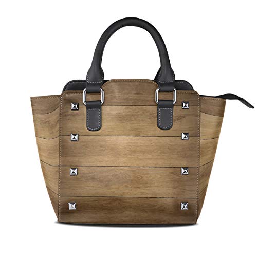 Preisvergleich Produktbild Malpley Handtasche / Arbeitstasche, mit Holzfliesen, Braun