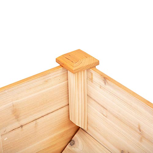 Outsunny 48" Raised Garden Bed With Hooks, 660Lb Capacity Wood Elevated Planter Box With Water Draining And Liner, Funnel Design For Backyard Patio To Grow Vegetables, Herbs, Flowers, Natural #TOP6