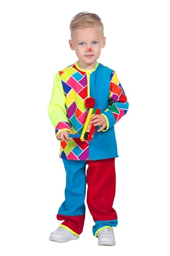 WILBERS & WILBERS - 3809 - Costume de bébé clown, deux pièces, joyeux costume de clown pour le carnaval, les fêtes à thème