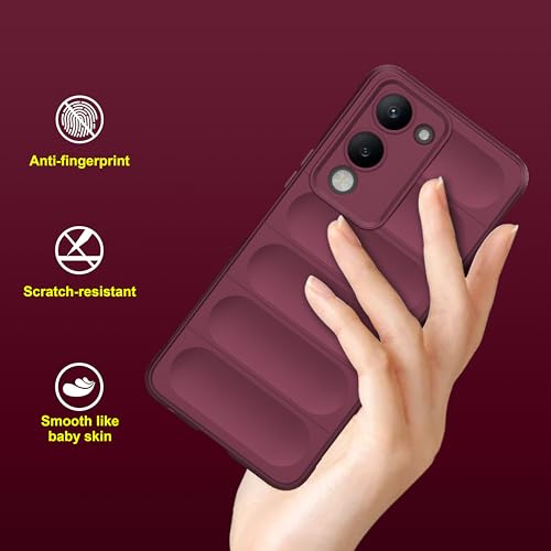 Image of amazon basics Back Case Cover for Vivo Y19 5G | Compatible for Vivo Y19 5G Back Cover | Liquid Silicon Magic Case with Camera Protection | Plum