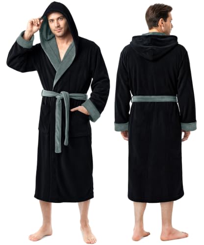 Image of NY Threads Mens Hooded Robe - Plush Long Bathrobes for Men