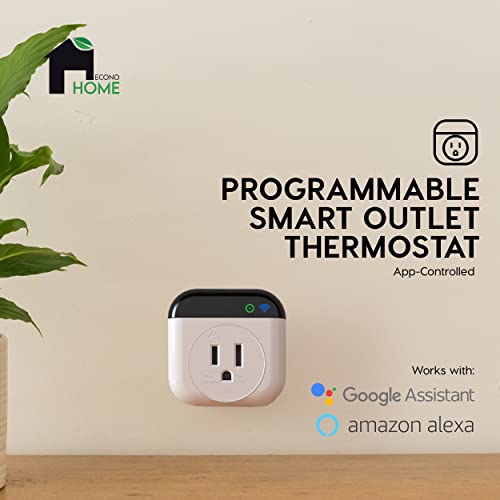 Econohome Wifi Thermostat Plug Outlet - Wireless Plug In Smart Thermostat With App Controller, Programmable Home Temperature Controller With Timer - Compatible With Google Assistant & Amazon Alexa #TOP1