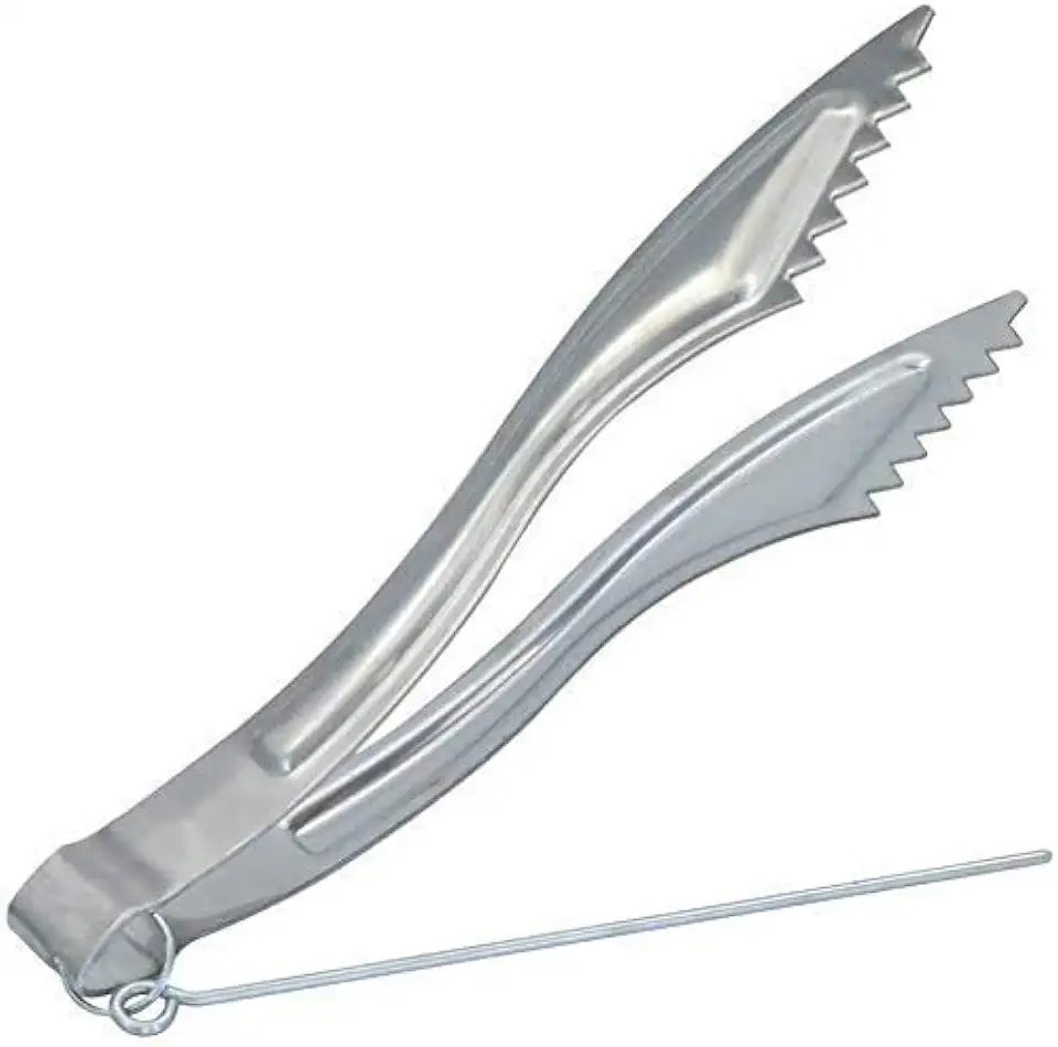 Conjunto de 2 pinças para narguilé de 15 cm de comprimento, durável, acessórios para narguilé, aço inoxidável, pinças de carvão narguile shisha com pôquer longo, resistente, clipes de carvão para