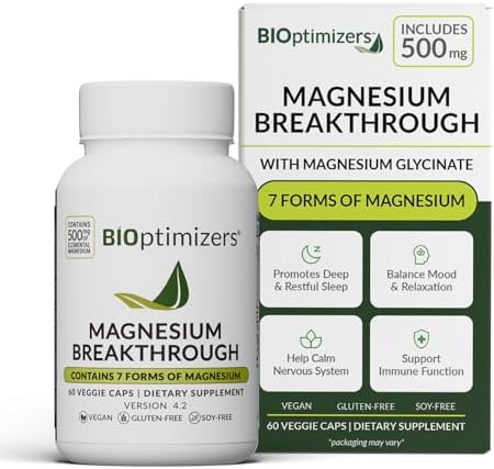 BIOptimizers Magnesium Breakthrough Supplement with 500mg - 7 For...
