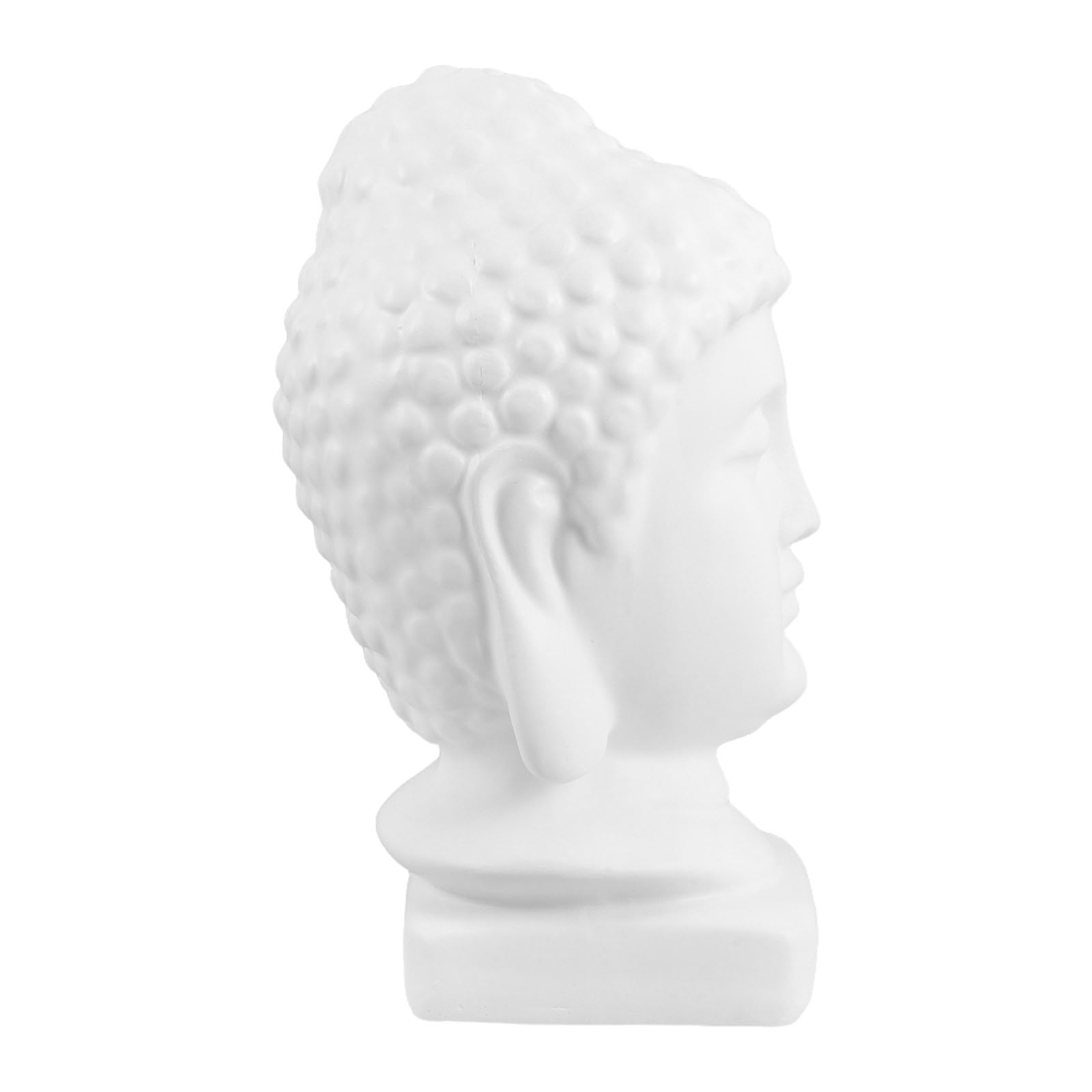 Tofficu Escultura Detalles Intrincados en Resina de Cabeza de Buda de Color Claro para Decoración del Hogar y Espacios de Meditación en Ocasiones Obsequios