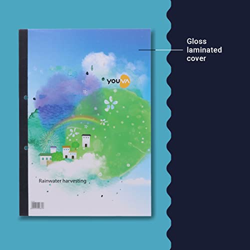 Image of YOUVA Navneet Youva | Refill Book For Projects And Extensions | Hard Base Notebook With Patti Binding | A4 Size - 21Cm X 29.7Cm | Single Line | 150 Pages | Pack Of 3