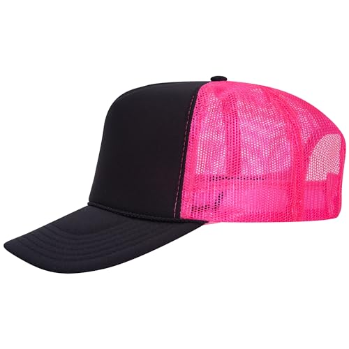 Image of OTTO Polyester Foam Front 5 Panel High Crown Mesh Back Trucker Hats in 97, Bulk, Wholesale