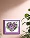 CaptainCrafts Cross Stitch Kits Stamped Cross Stitch Printed 11CT Fabric Cross Stitching DIY Art DMC Needlecrafts Embroidery Kit for Adults Beginner (Stamped, Rose Heart Purple)