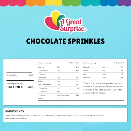 Image of Chocolate Sprinkles - 2.2 lb Jimmies for Baking & Desserts | Topping ice cream, cakes, cookies and cupcakes-ideal for holiday baking, parties and dessert tables.