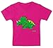 Hariz - Camiseta infantil con diseño de dinosaurio y dinosaurio Unicornio fucsia. Talla:9-15 Monate / 70-79cm