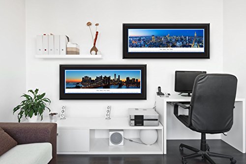 Blakeway Worldwide Panoramas Los Angeles, California At Dusk-Blakeway Panoramas Skyline Posters, Deluxe Frame With Double Mat #TOP4