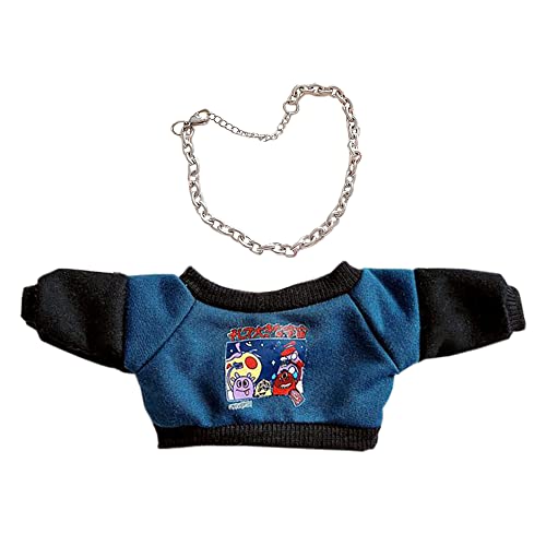 niannyyhouse 20cm ぬいぐるみ 服 ゆるい 長袖 スウェットシャツ パーカー 付属品 綿人形 着せ替え (blue)