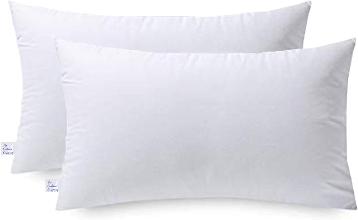 TCC Polyester Cushion Filler, 12×20 inch / 30 x 50 cm, White, Pack of 2