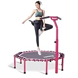 Gielmiy Fitness Trampolin Ø ca 122cm ,Outdoor/Indoor Mini Trampolin, Sprungtraining Aerobic Rebounder Trampolin,Gewicht bis 200kg