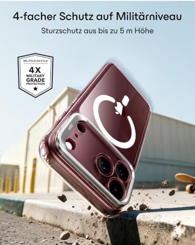 ESR Classic Hybrid für iPhone 18 Pro/17 Pro Hülle mit Flex-Ständer, Klar – Ansicht 5