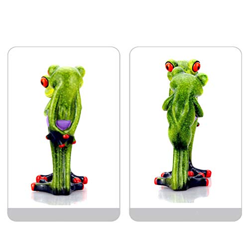 Dameing Garden Frog Statues 3D Creative Statues Green Frog Figures Figurines, Funny & Cute Frog Statue For Home Desk Bathroom Decoration Outdoor Yard Decor Lawn Ornaments #TOP3