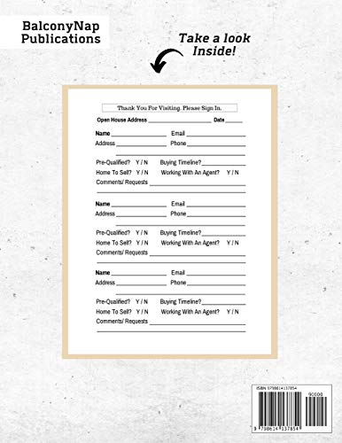 Welcome To The Open House!: Visitor Registration Book - Real Estate Brokers, Estate Agents, Home Sel
