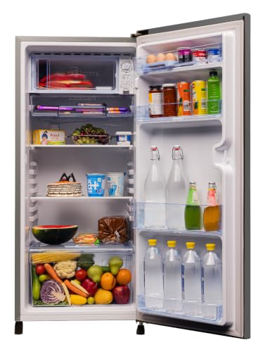 Image of Lloyd 185 L Direct Cool Single Door 3 Star Refrigerator with Fast Ice Making, Big Bottle Storage (Inox Graphite, GLDS203AIGCF)