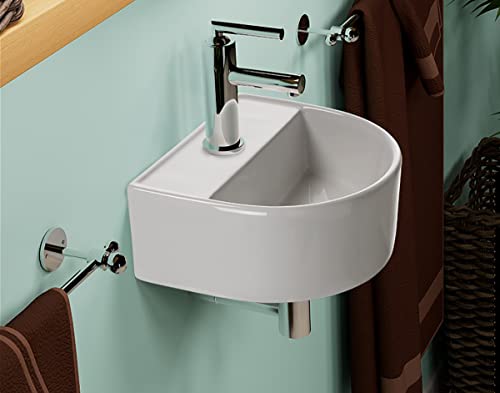 NEG Waschbecken Uno29H (halbrund) Hänge-Waschschale/Waschtisch (weiß) mit schmalem Rand und Nano-Beschichtung