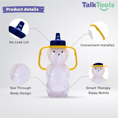 TalkTools Honey Bear Straw Cup, Dishwasher Safe Baby Drinking Bottle, Premium Food-Grade Material, Honeybear Sippy Cup for Ages 4+ Months, Trainer for Babies, Kids and Toddlers (Single 7oz) - Thumbnail 3