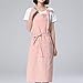 YXDZ Tablier De Coton Japonais De Lavage Simple De Couleur Unie Jardinage Tablier De Cuisson Tablier Imperméable À l'eau De Cuisine Antifouling À La Maison Anti-Sale Rose B