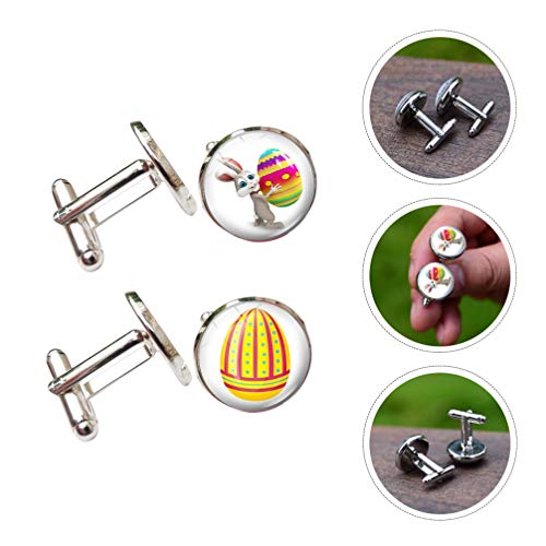 SOIMISS Páscoa Páscoa Coelho de Vidro Abotoaduras para Homens Marido Pais Abotoaduras Jóias Dia Dos