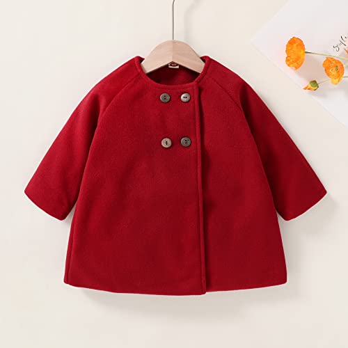 JEELLIGULAR Toddler Baby Girl Coats Kids Cloak Button Warm Thick Jacket Clothes Baby Fall Winter Outwear Clothes Set2
