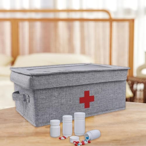 Boîte de premiers soins transparente avec compartiments de rangement médical - 6