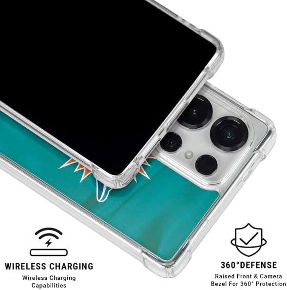 Skinit Clear Phone Case Compatible with Galaxy S25 Ultra - Officially Licensed NFL Miami Dolphins Design